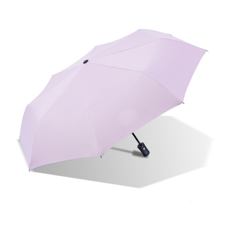 8-rib automatic dual-use for sunny and rainy days - light pink