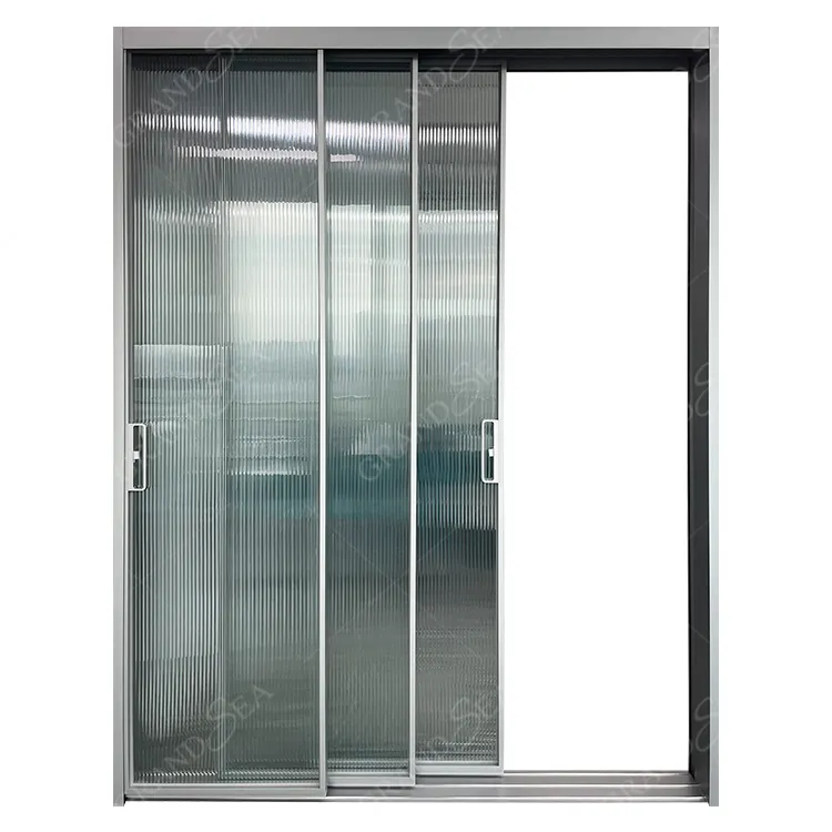 Prezzo della porta scorrevole in alluminio ultra sottile a 3 binari per interni di ultimo design