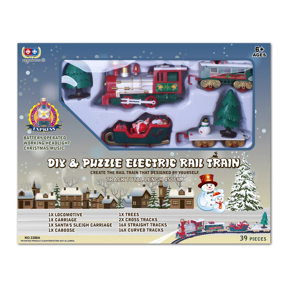 39 pcs DIY Gleis Set elektrische Zug Spielzeug bahn mit Weihnachts musik