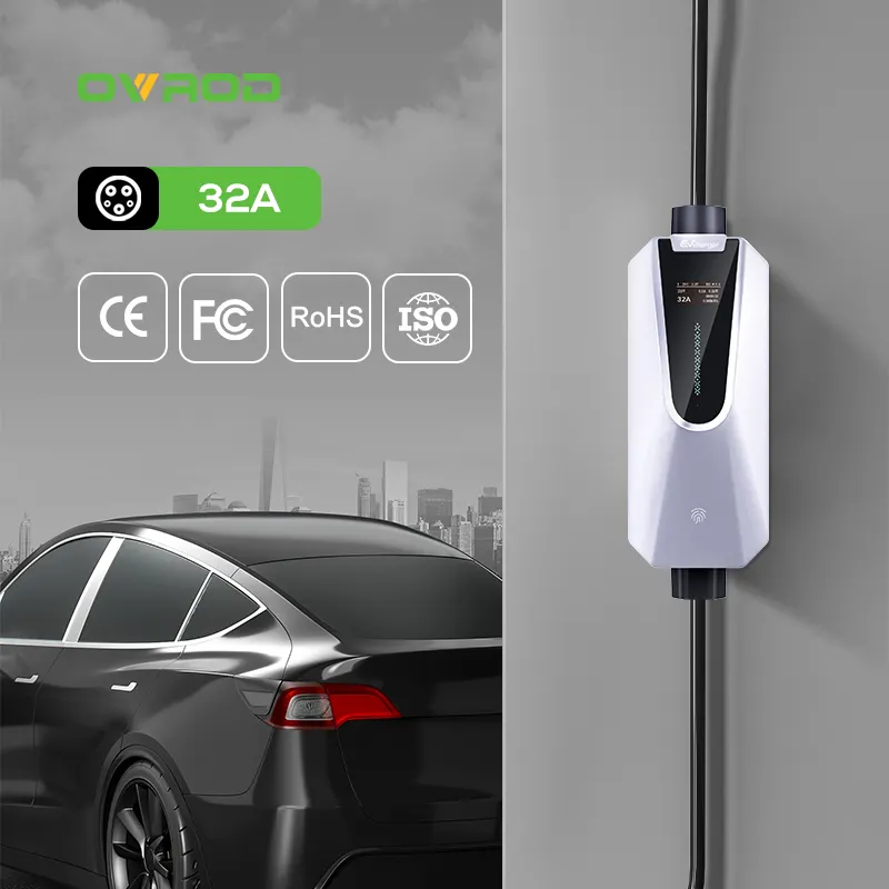 ओवरोड फास्ट इलेक्ट्रिक कार टाइप 1 ईवी चार्जर 14-50p प्लग मोबाइल चार्जिंग स्टेशन 7kw पोर्टेबल ईवी चार्जर चार्जिंग स्टेशन