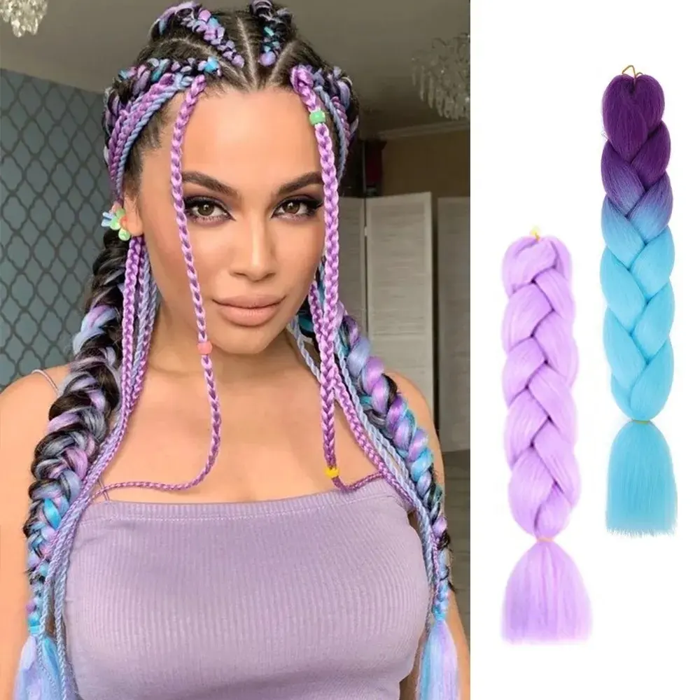 MIOOSYOO Tonality 41 pulgadas Caja colorida Extensiones de cabello sintético de onda suelta Trenzas Jumbo para niñas