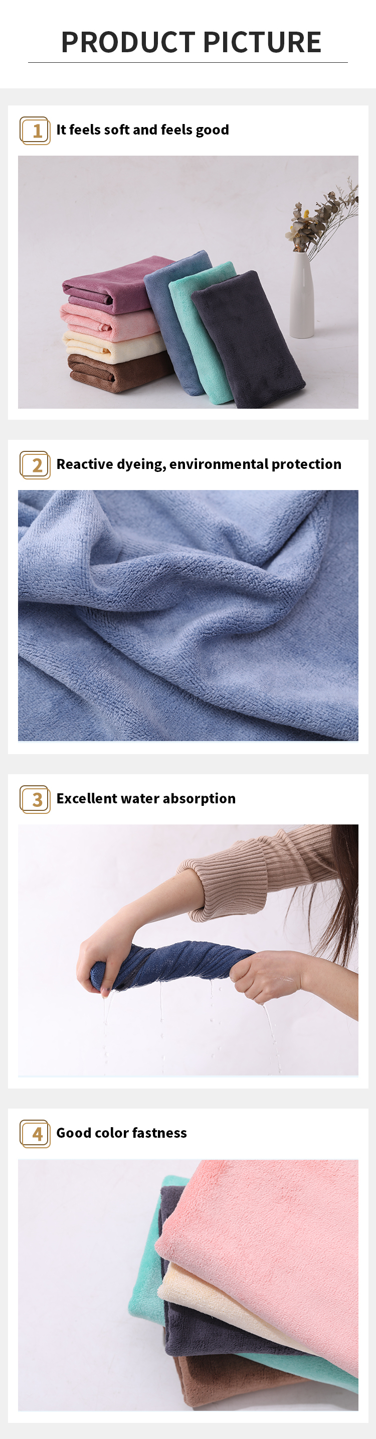 Factory direct sale 100% Cotton Personalized Custom Gym hand baby bath fluffy Towel with Logo
