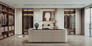 Armoire d'angle contemporaine de luxe en bois brillant pour chambre à coucher avec design autoportant écologique et portes en verre - Product Image 6