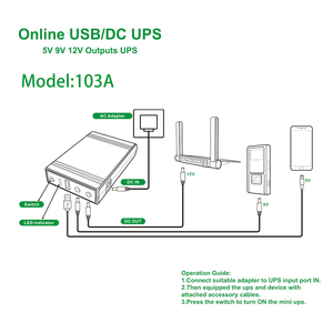 12v DC输入5V + 9V + 12v DC迷你UPS，用于无线路由器调制解调器闭路电视ONU - Product Image 5