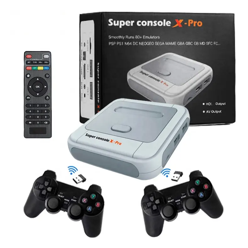 Sıcak el Video oyunu konsolu dahili 50000 Arcade oyunları 256G çift kablosuz PSP Gamepad süper konsolu X PRO için Video oyunu
