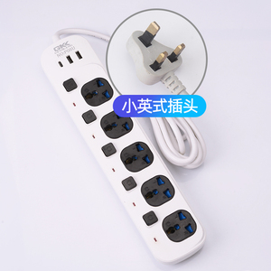 工厂批发英国插头和插座5个插座，带USB接口ABS材料10A额定电流2个USB a输出端口