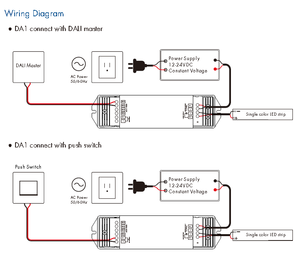 DA1 Dali-PWM CV decodificador Push Dim Controller 1 canal voltaje constante DALI LED Dimmer - Product Image 2