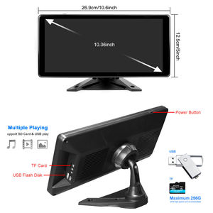 10.36 inch Touchable 4 kênh chia màn hình DVR màn hình với không thấm nước sao lưu máy ảnh <span class=keywords><strong>Kit</strong></span> trở lại hệ thống đỗ xe cho xe tải - Product Image 2