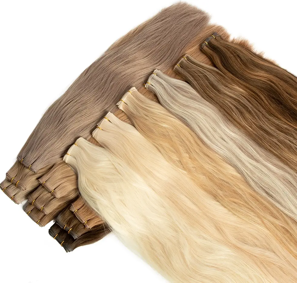 Extensions de cheveux naturels russes Remy, Double tissage, trame Invisible, cuticule vierge alignée, trame Genius