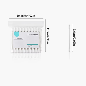 Çok renkli tek kullanımlık çift kafa kirpik uzatma temizleme makyaj temiz aracı için pamuklu çubuk kağıt kolu - Product Image 6
