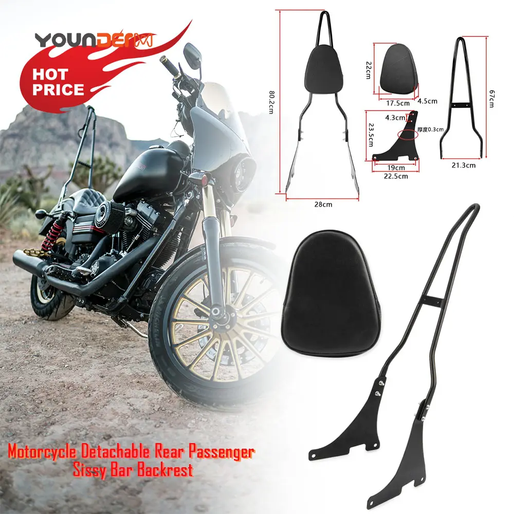 Hot Selling Wholesale Sissy Bar Motorcycle Seats & Backrests For Motorcycle Harley Davidson XL883 XL1200 X48 softail 2018 fxlr