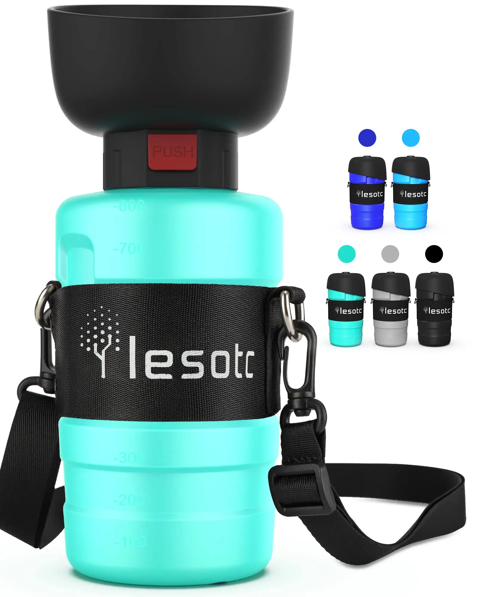 Lesotc petnf III-tazón de agua portátil de acero inoxidable para mascotas, tazón de viaje al aire libre, alimentador de botella, fuente para beber, 800ml, 28oz