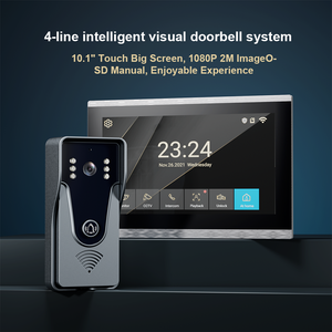 ריאן 10.1 אינץ גדול מסך מגע וידאו דלת טלפון TUYA חכם WIFI אינטרקום דלת פעמון 4-חוט שני דרך דיבור טוב באיכות APP בקרה - Product Image 3