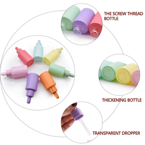 Customized 20ml 30ml 50ml  Flat Shoulder Frosting Colorful Glass Dropper Bottles Essential Oil Macaron Dropper Bottle - Product Image 5