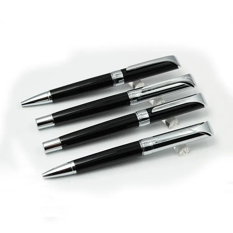 Stylo à bille en métal lourd de luxe, ensemble de stylos cadeaux de direction, logo personnalisé noir, publicité personnalisée de luxe, JXB-572
