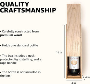 Elegante caja de madera para vino con tapa y Asa de cuerda Una caja de madera para almacenamiento de vino y movilidad un excelente regalo para bodas - Product Image 2