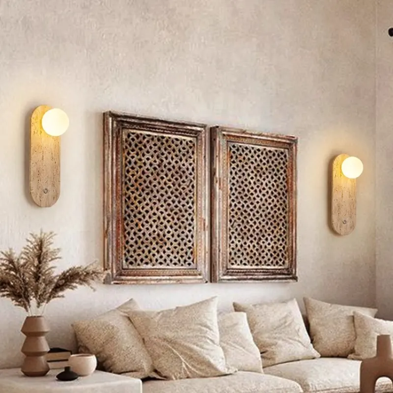 Lampada da parete da camera da letto color crema giapponese design retrò stile di casa lampada da parete da salotto
