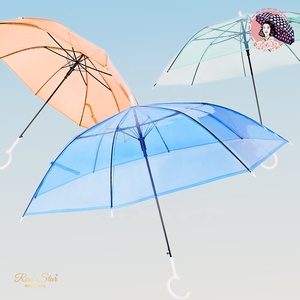 RST彩色透明透明伞C手柄廉价标志印刷伞 - Product Image 1