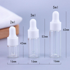 Botella de cristal transparente con gotero blanco, botella de vidrio transparente, transparente, respetuoso con el medio ambiente, para perfume, 2ml, 3ml, 5ml, 8ml - Product Image 5