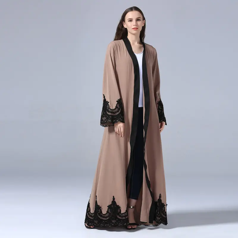 Quần Áo Phụ Nữ Hồi Giáo Áo Kimono Ma-rốc Hồi Giáo Abaya Thanh Lịch Mở Abaya Cho Nữ Từ Dubai
