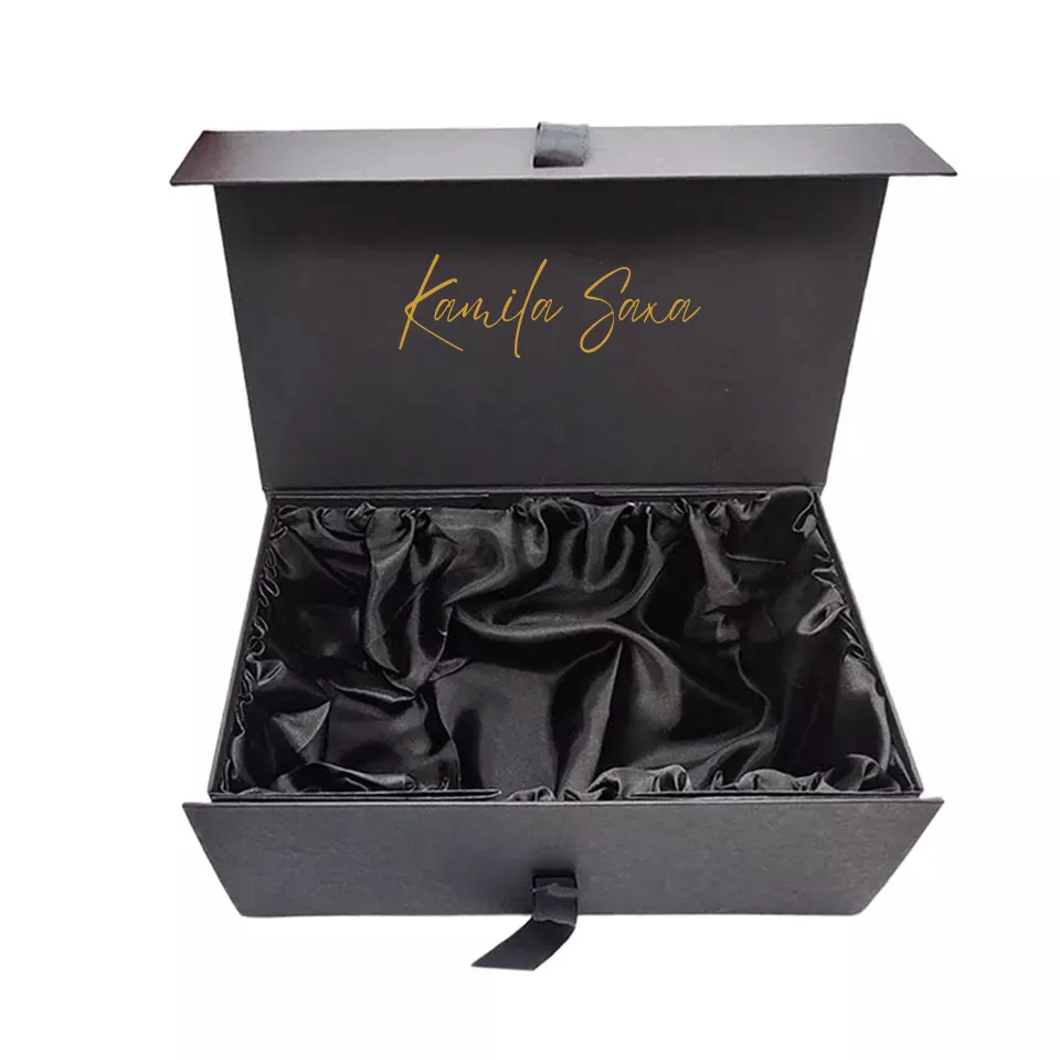 High quality rigid black magnetic gift box packaging gift boxes wig box packaging custom logo luxury