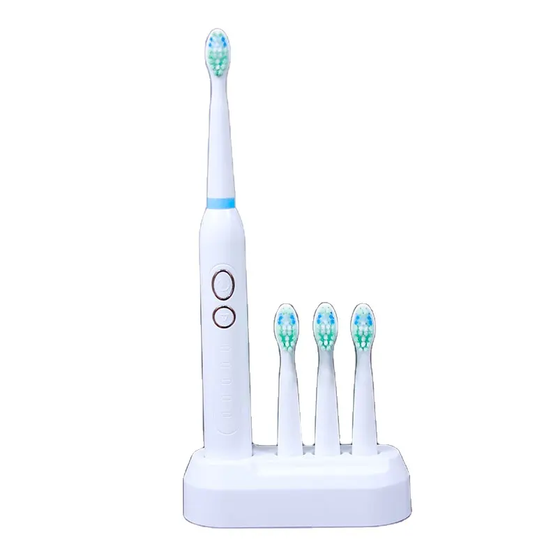 Brosse à dents électrique portable, tendance familiale, souple, rechargeable, étanche IPX7, blanche