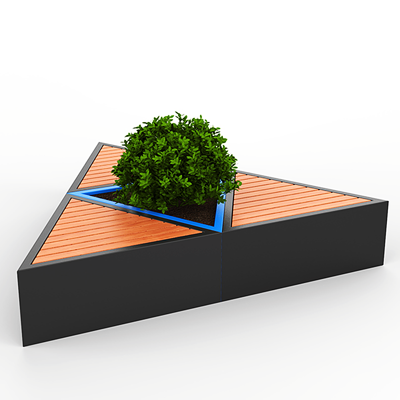 Cheap wholesale Center Mall Garden Park Street Art plant Recycle Outdoor Station Standing Planter Metal Flowerpot