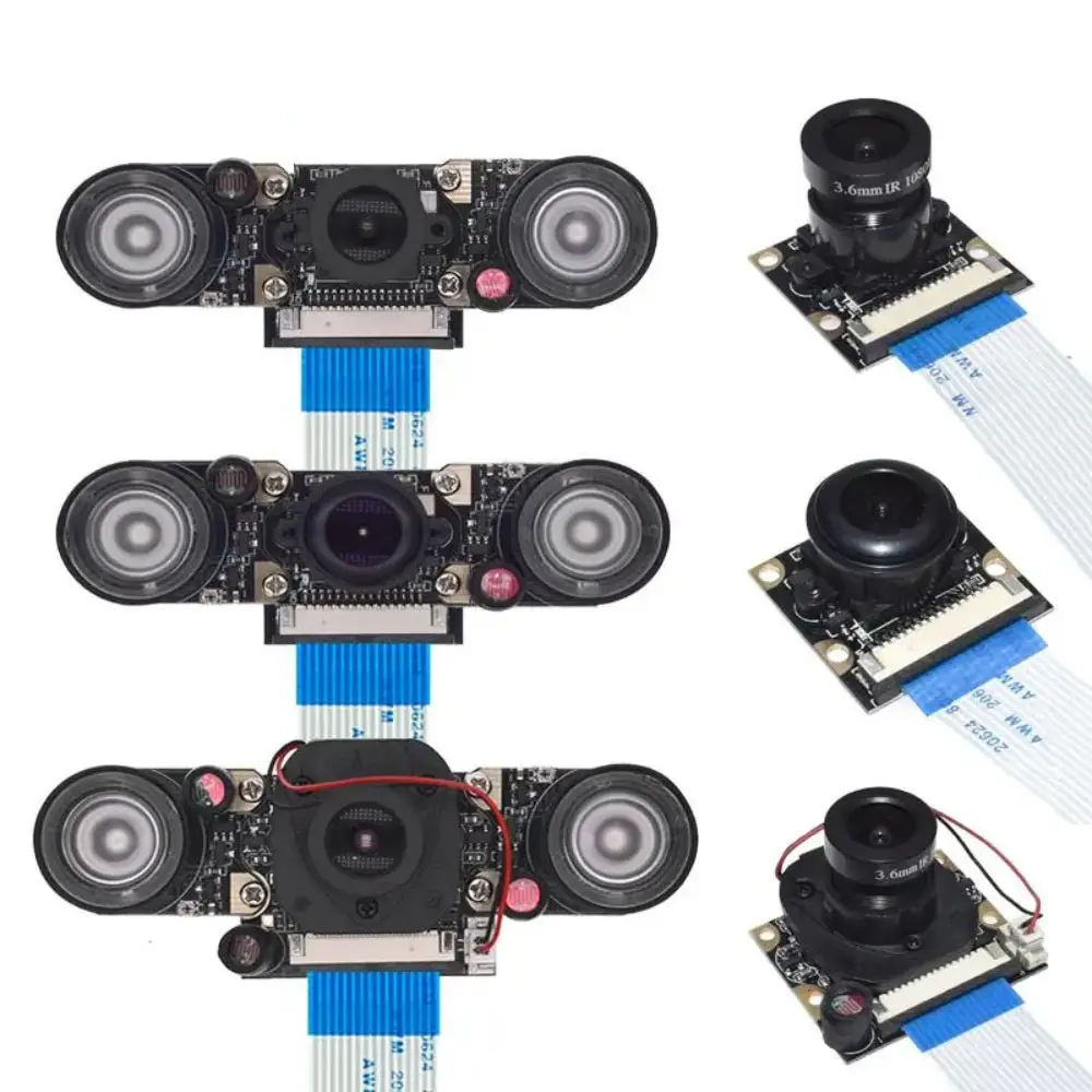 Raspberry Pi 4 Night Vision Fisheye Camera Module 5MP OV5647 Webcam With Infrared IR Sensor LED Light For Raspberry Pi 4B/3B+/3B