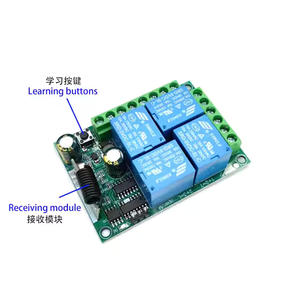 リレー受信モジュールDC 12V 10A 4CHワイヤレスリモコンスイッチ4チャンネルRF433MHzリモコン伝送 - Product Image 2