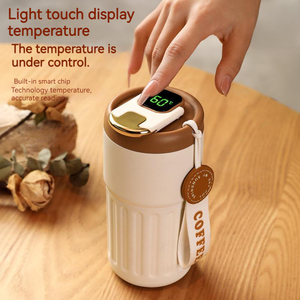 Özel logo 410ml dijital LED akıllı sıcaklık göstergesi 316 paslanmaz çelik termos bardak fincan su şişesi termos kahve fincanı - Product Image 2