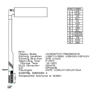 Hersteller Verkauf kunden spezifischer Segment code COG LCD-Bildschirm und Modul mit AIP31033E ICSPI-Schnitts telle für QR-Code-Kassierer - Product Image 6