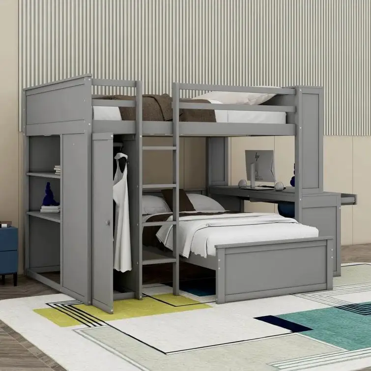 Kids Bedroom Children Bunk Loft Bed Factory Bed Wholesale Modern Children can be matched with mattress