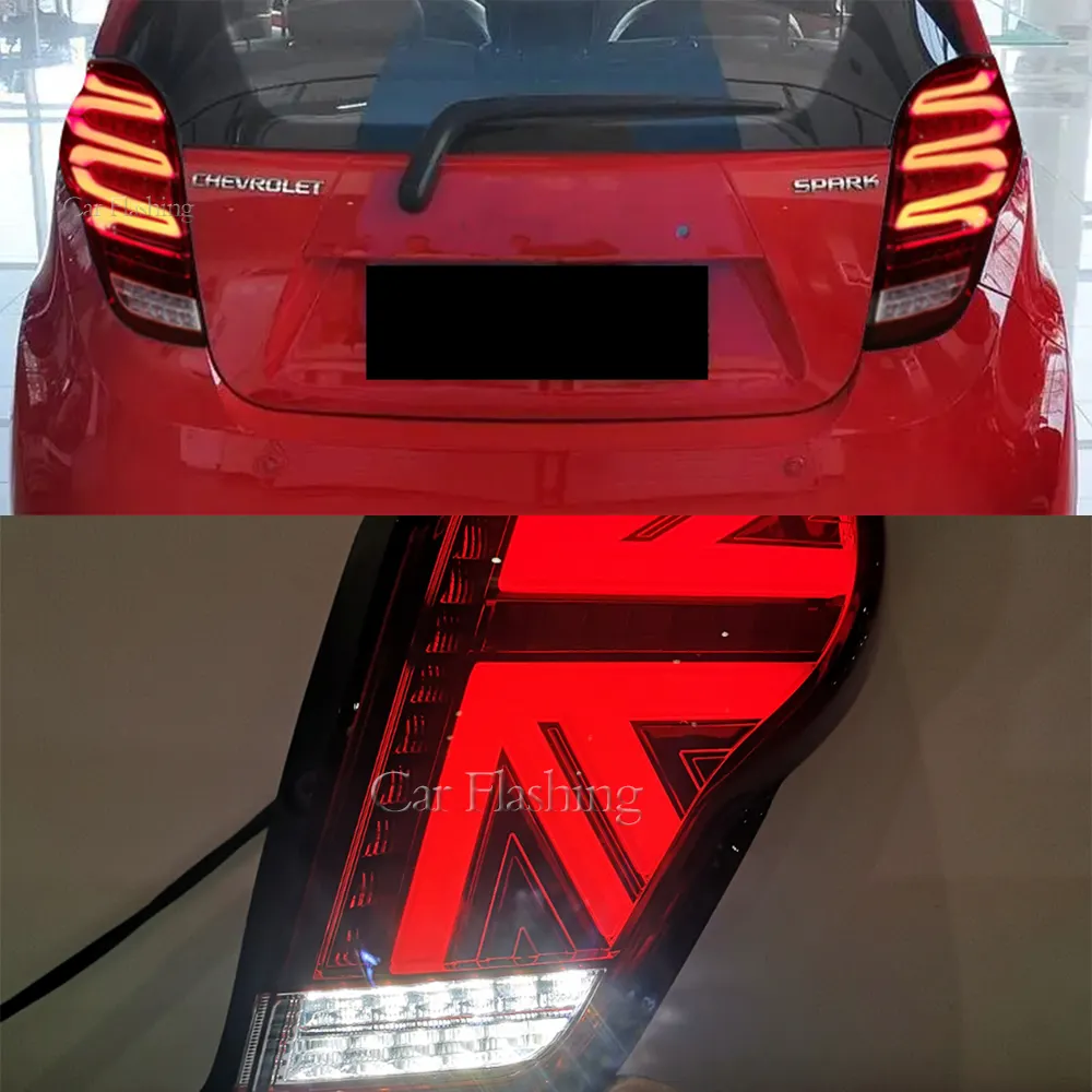 Đèn Đuôi Xe Tạo Kiểu Cho Chevrolet Spark 2010-2018 Đèn Đuôi LED Tia Lửa Mới Phụ Kiện Ô Tô Lùi Phanh Tín Hiệu DRL