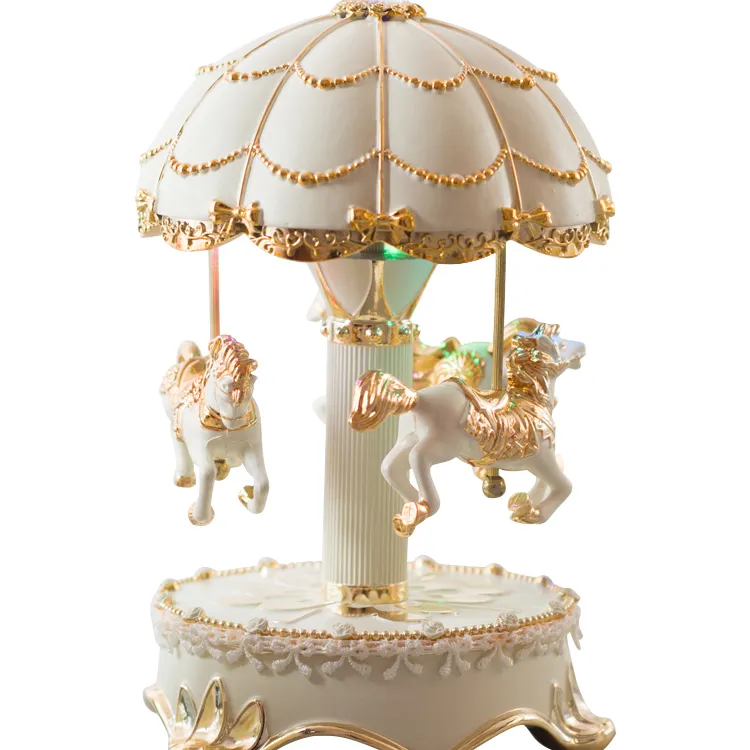 Nuovo prodotto bella cerimonia nuziale di trasporto favori di compleanno carousel horse music box per le ragazze