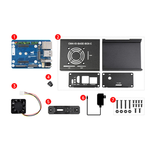 WGZX CM4-IO-BASE-A Mini-Computer Raspberry Pi-Entwicklungs platine mit Compute-Modul-E/A-Platine Metallgehäuse-Lüfter - Product Image 3