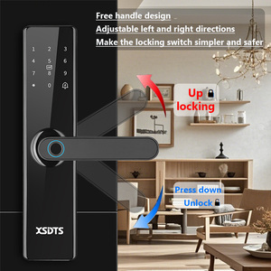 XSDTS Tuya WIFI Smart Door <strong>Lock</strong> with Biometric Fingerprint Card <strong>Key</strong> Password and Temporary Password <strong>Entry</strong>
