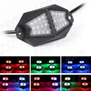4-12ポッドマルチカラーオフロードRGB9WLED RGBW4x4ロックライトキットAPPコントローラー追跡<span class=keywords><strong>Led</strong></span>アンダーグローライトPolaris用車