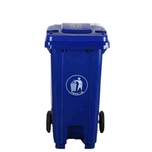 240升HDPE塑料立式垃圾桶，带中间踏板两轮移动垃圾箱 - Product Image 3