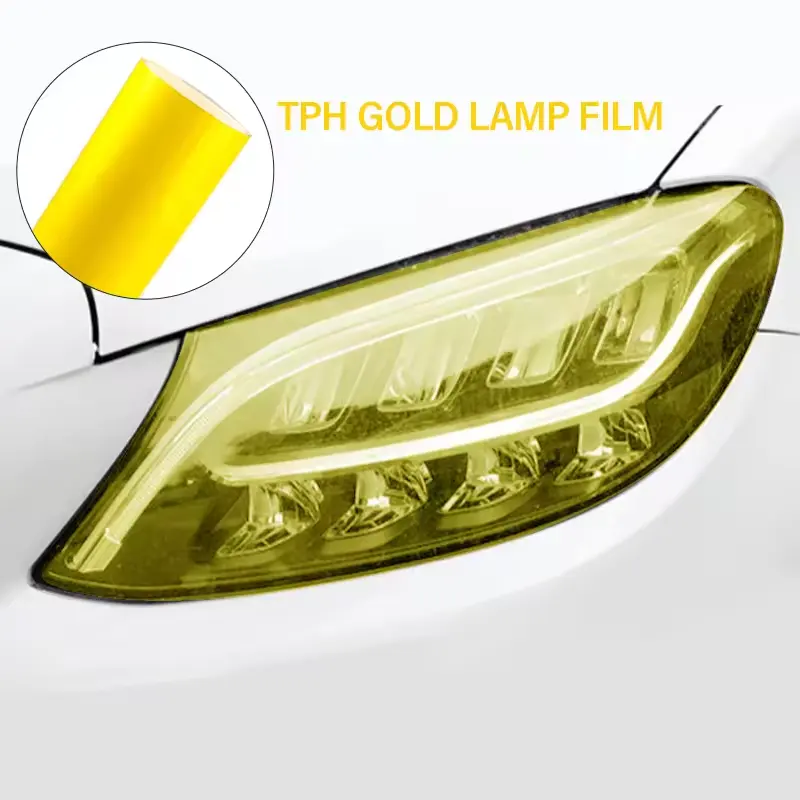 Luz trasera de coche amarilla, película de Color para faros delanteros, película de luz de coche, modificación de pegatina de luz trasera esmerilada