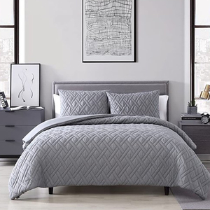 3 Piece Chất Lượng Khách Sạn Mềm Mại Chần Bộ Đồ Giường Sang Trọng Bộ Đồ Giường <span class=keywords><strong>Comforter</strong></span> Với 2 Gối Shams - Product Image 3