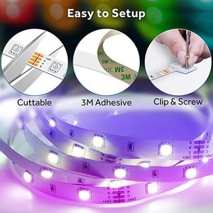 Striscia luminosa a LED flessibile RGB 5050 impermeabile e luci a LED con telecomando 44Key - Product Image 4