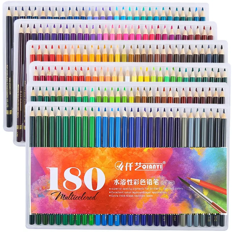 120/150/180 Crayons de Couleur à l'huile D'eau Professionnel Couleur Crayon pour L'école de Dessin à Colorier Croquis Fournitures D'art