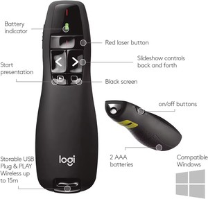 Bluetooth senza fili USB Powerpoint PPT presentatore puntatore Laser rosso USB puntatore Laser Clicker presentazione per Powerpoint - Product Image 2