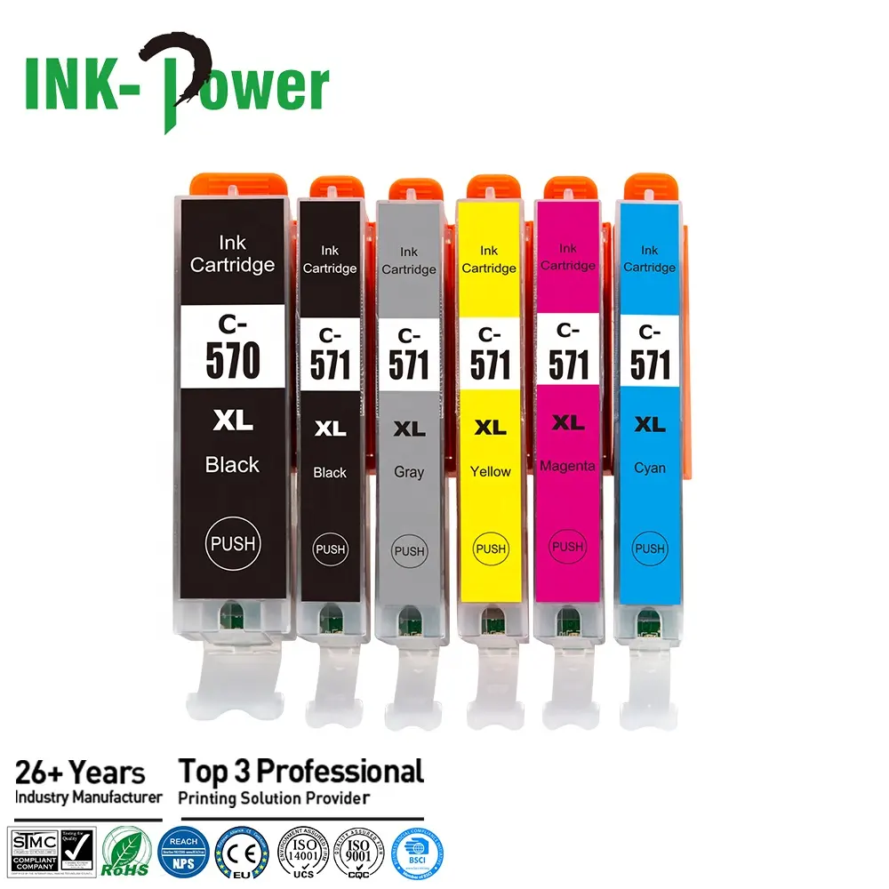 PGI 570 CLI 571 570XL PGI-570 PGI570 571XL CLI-571 CLI571 Compatible Color Inkjet Ink Cartridge for Canon MG7750 Printer