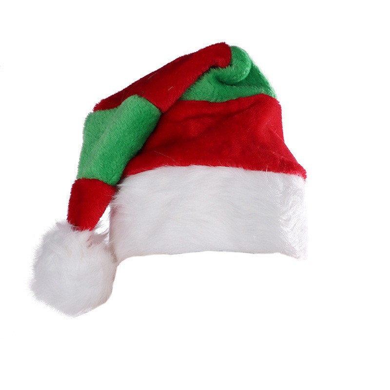 Red and green striped christmas hat