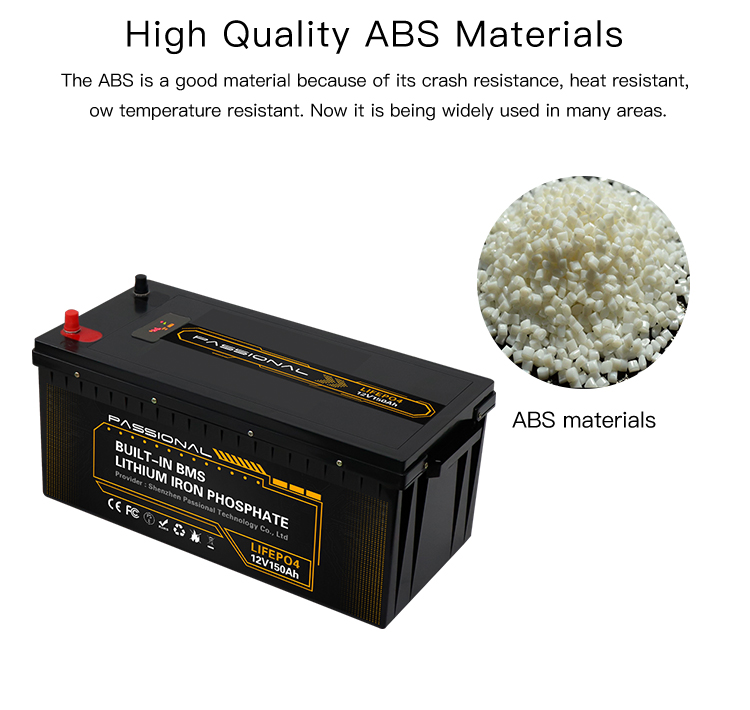 E Bike 12V 150Ah Rechargeable Lithium Battery LiFePO4 Replace Lead Acid 2