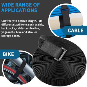 Reusable <strong>Hook</strong> and <strong>Loop</strong> Stretchable <strong>Elastic</strong> Adjustable Non slip Nylon <strong>Strap</strong> With Buckle - Product Image 6