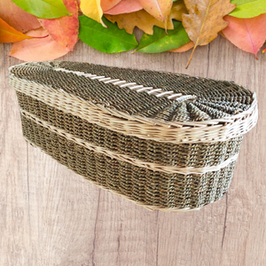 Эко под заказ, натуральный ротанговый бамбуковый Плетеный гроб из морских водорослей, похоронный гроб, корзина, гробы - Product Image 4