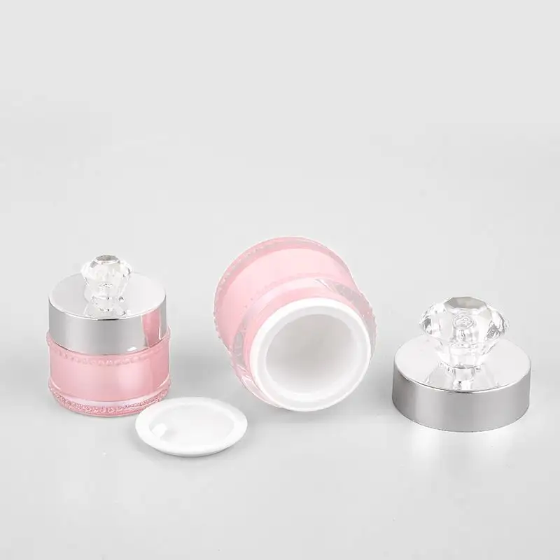 Sengmi 5G Op Voorraad Luxe Klaar Om Te Verzenden Goud Plastic Diamant Vorm Pot Acryl Crème Pot Voor Cosmetische Verpakking