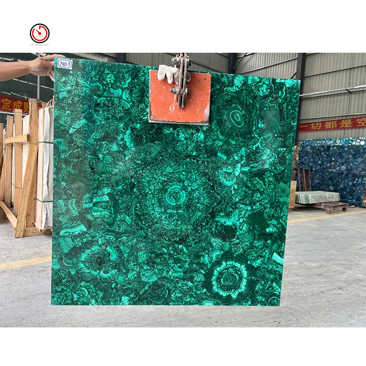 TT OEM 맞춤형 호텔 장식 벽 패널 테이블 용 고급 녹색 보석 꽃 패턴 화강암 세미 보석 석판